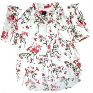 George Floral Long Sleeve Button Up Blouse Size XXL 20